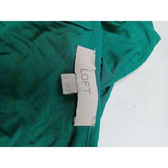 Loft Women's Long Sleeve Ruffle Keyhole Green Blouse Top Size S - Picture 8 of 10